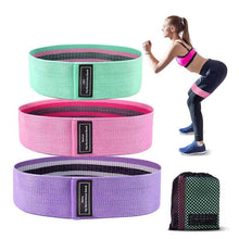 Load image into Gallery viewer, Fabric Booty Band Set - 3 Levels of Resistance - Grow Your Glutes!