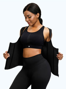 Premium Waist Trainer Vest - Double Compression Straps with Supportive Zipper!