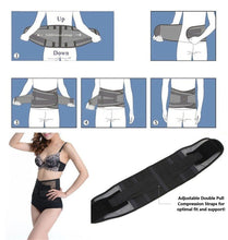Load image into Gallery viewer, Lumbar Back Brace -  w/ Dual Sided Adjustable Compression Straps
