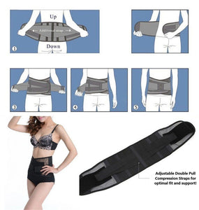 Lumbar Back Brace -  w/ Dual Sided Adjustable Compression Straps