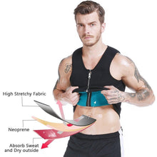 Load image into Gallery viewer, Men&#39;s Waist Training Zipper Sauna Vest - Burn Fat and Tone Up Fast!
