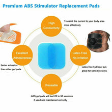 Load image into Gallery viewer, Replacement Gel Pads 10 Pack for Electric Abs Muscle Stimulator Devices
